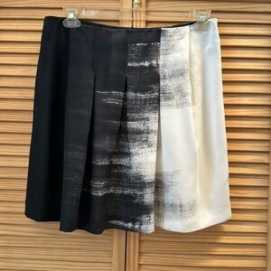 Vince black and white abstract skirt
